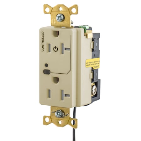 Hubbell Wiring Device-Kellems Straight Blade Receptacle, 5-20R, 20 A, 125V AC, 2 Pole, 3 Wire, Grounded HBL5362LC1I